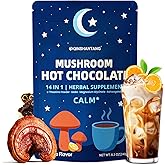 Mushroom Hot Chocolate for Calm & Relax | 10 Mushroom Blend with L-Theanine, GABA, Magnesium Glycinate, MCT & Ashwagandha | Vegan, Keto-Friendly, Gluten-Free | Cacao Powder | 8.5 Oz