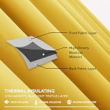 Deconovo Set of 2 Blackout Curtains Mustard Yellow 140x245 cm Ruffle Tape view 7