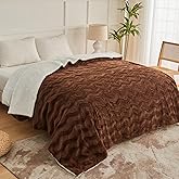 VIPBED Heated Blanket Full Size, Warm Soft Faux Rabbit Fur Electric Blanket with 6 Heating Levels & 10 Hours Auto-Off, Fast Heating & Over-Heat Protection, Machine Washable - Brown, 72βx 84β