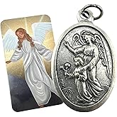 Westmon Works Guardian Angel Medal Set Italian Metal with Holy Prayer Card