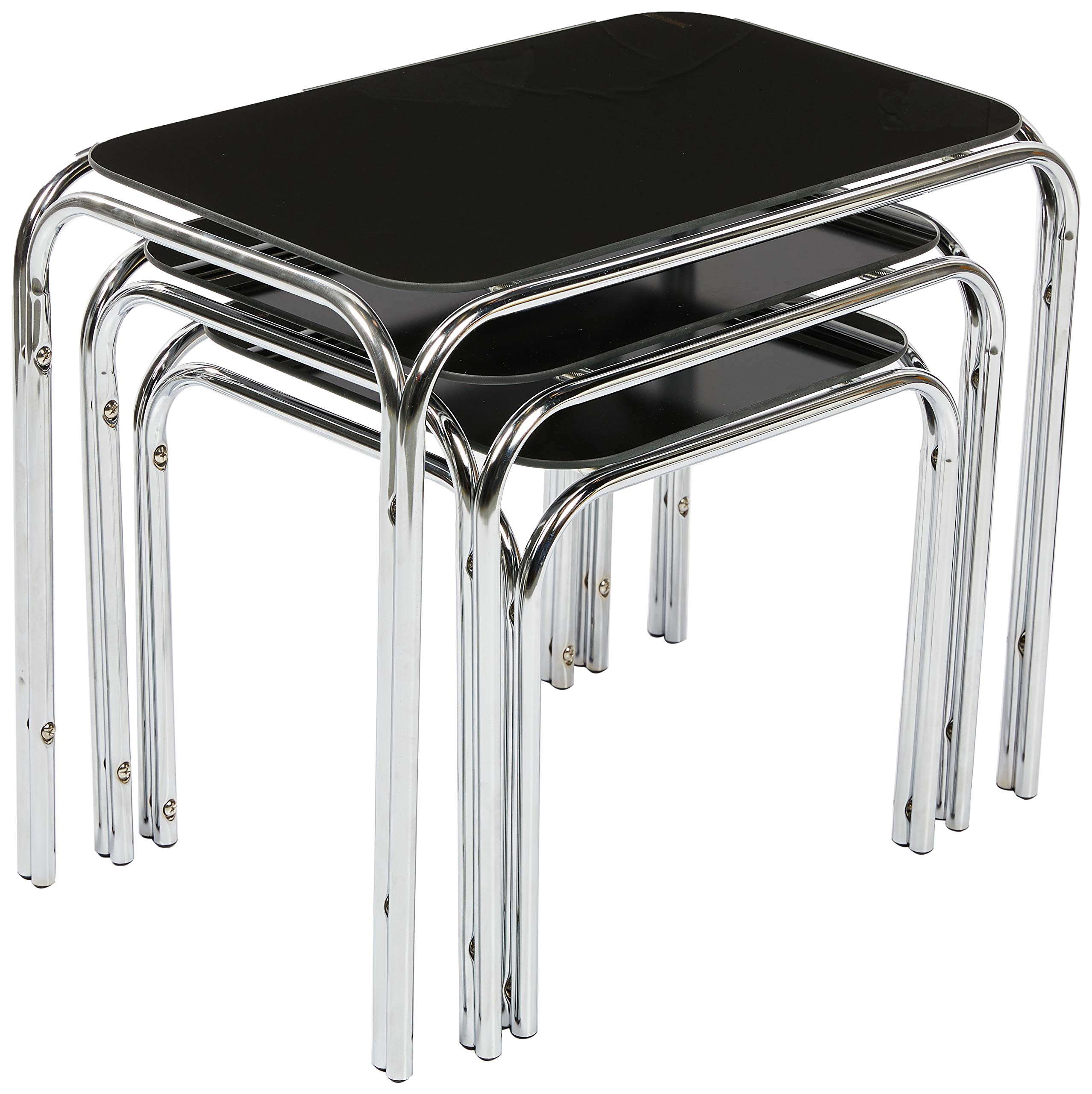 ASPECT Lisbon SETOF 3 Nesting Side END Tables, Black