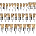 ATOPLEE 30pcs Brass Coated Wire Brush Wheel & Cup Brush Set with 1/4 Inch Round Shank,3 Sizes Crimped Wire Brush Wheel for Rust Removal, Corrosion and Scrub Surfaces,for Drill Attachment