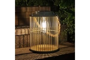 PEARLSTAR Solar Lanterns Outdoor Hanging Light,Solar Powered Retro Heavy Duty White Metal Desktop Waterproof Decorative Light with Edison Bulb for Gazebo Porch Garden Patio Yard Tabletop Decor