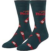 Crazy Socks, Franks Red Hot, Funny Socks for Men Women, Fun Crew Print, Large