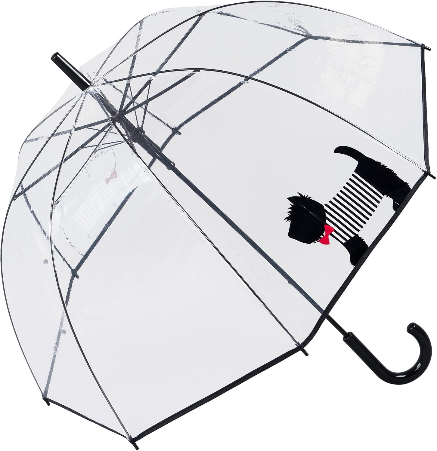 Susino Scottie Dog Dome Umbrella Stick, 85 cm, Black & Red