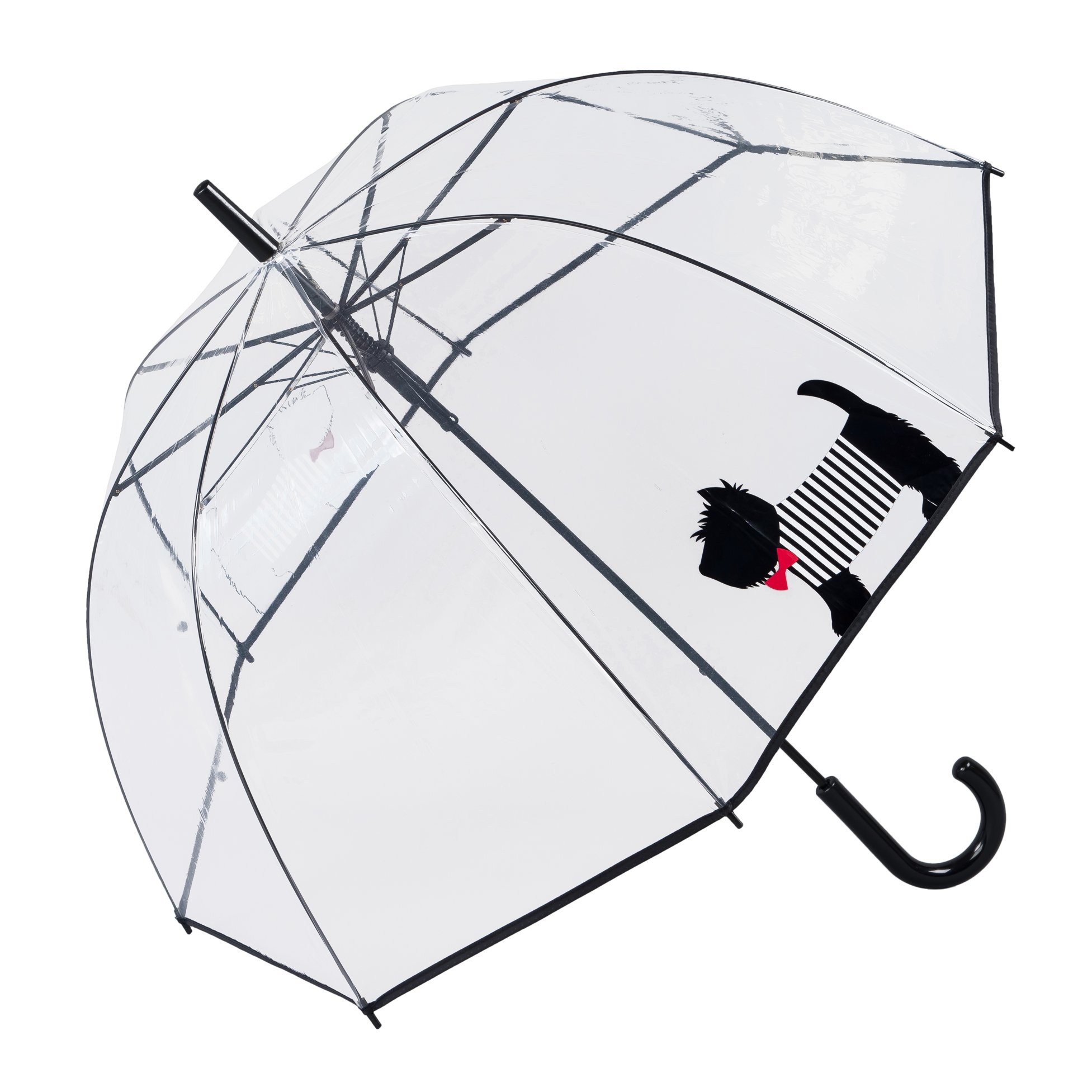 Susino Scottie Dog Dome Umbrella Stick, 85 cm, Black & Red