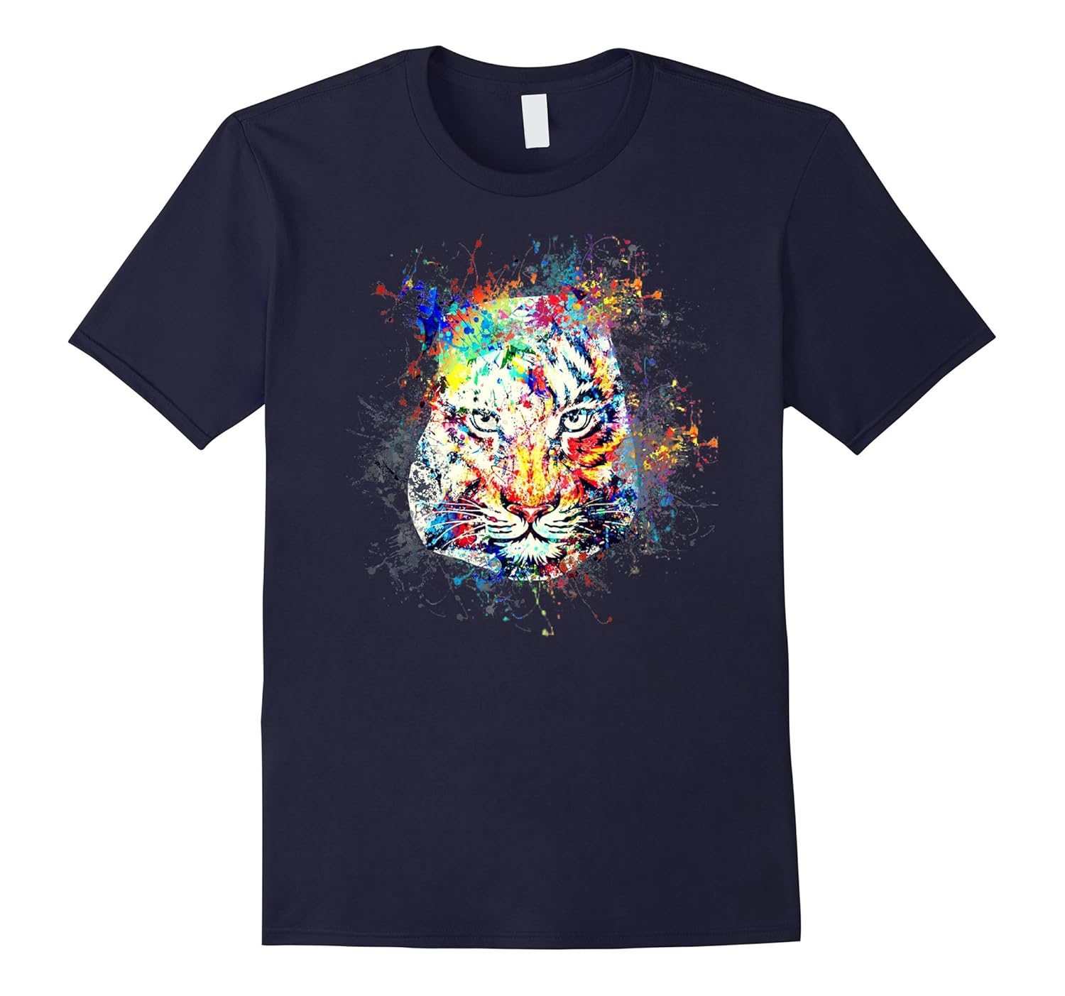 Artistic Tiger Head T-Shirt-Rose