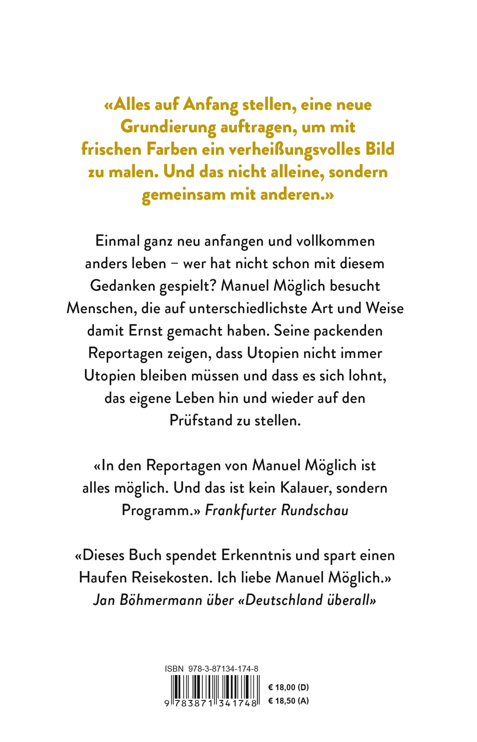 Alles Auf Anfang Auf Den Spuren Gelebter Traume Moglich Manuel Amazon De Bucher