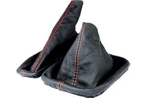 L & P Car Design Set of Shift Boot Cover and Handbrake Cover Genuine Real Leather Compatible with BMW 3 Series e36 1990-1999 Manual Transmission