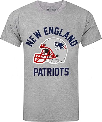 Nfl Teams New England Patriots Helmet Men S Grey Short Sleeve T Shirt Amazon Co Uk Clothing
