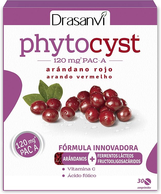 Drasanvi PHYTOCYST con Arándano Rojo Americano 120 mg PAC-A | para el Sistema Inmunitario y Urinario| con Arándano Rojo y Vitamina C | 30 Comprimidos — foto 1 de 6