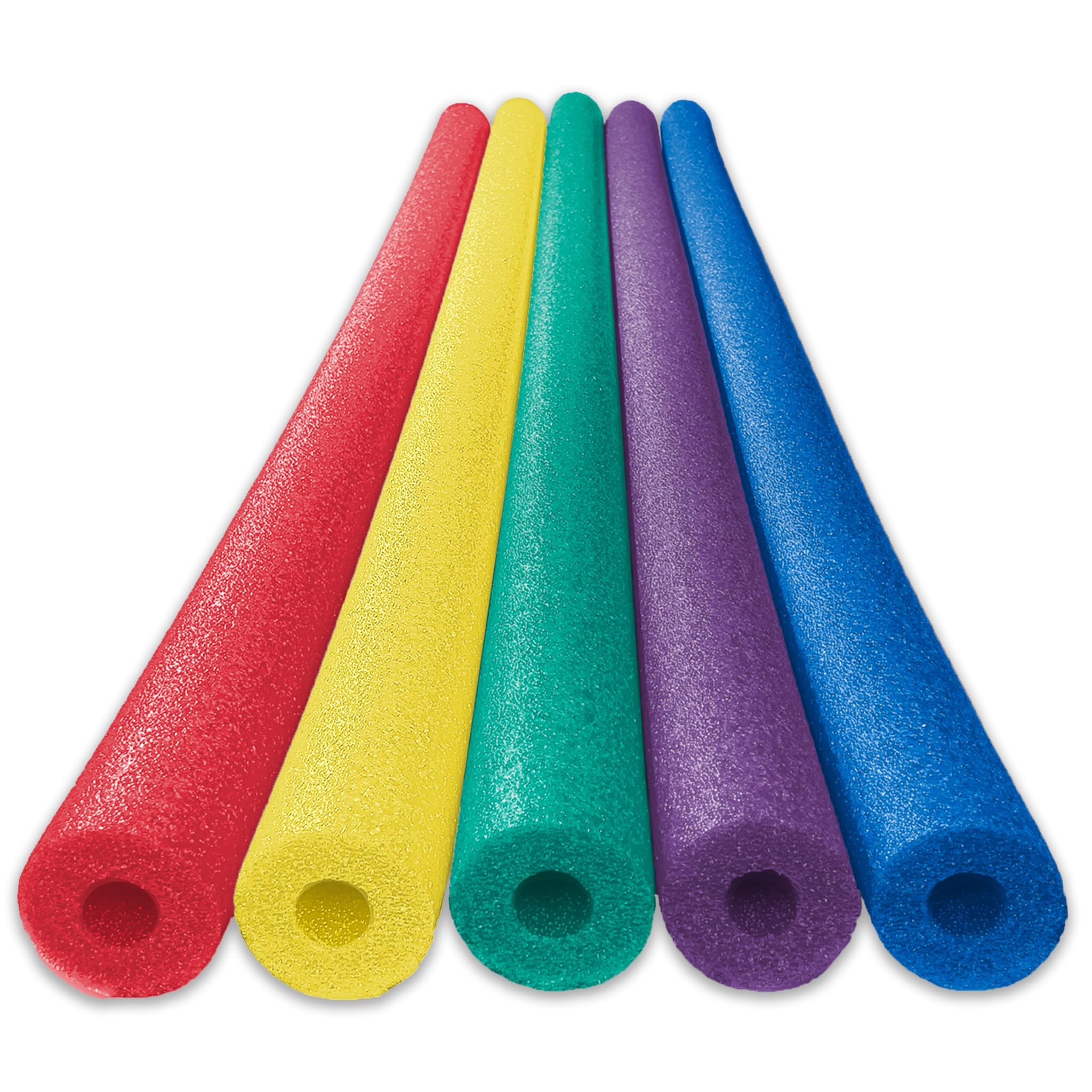 Oodles of Noodles Deluxe Rainbow Pool Noodles Foam - Pack of 5-48 inch x 2.5 inch Multi-Purpose Foam Tubes, Pool Noodles Bulk Floats for Pool, Exercise, Crafts, Padding, Insulation & More