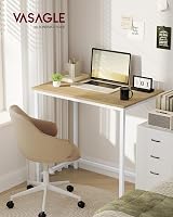 VASAGLE Computer Desk 80x50x76 cm Natural Oak White LWD038W70 view 2