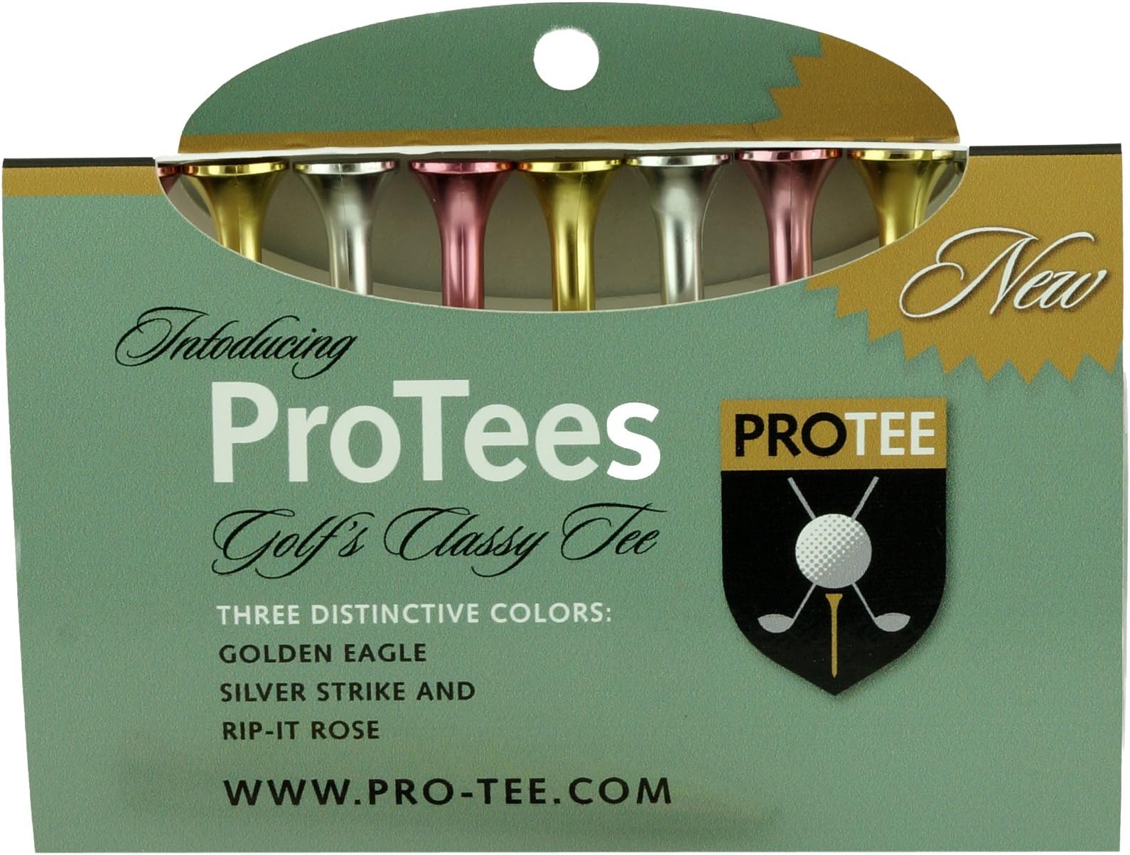 PROTEE Golf Tees (9-Pack), Mixed Satin