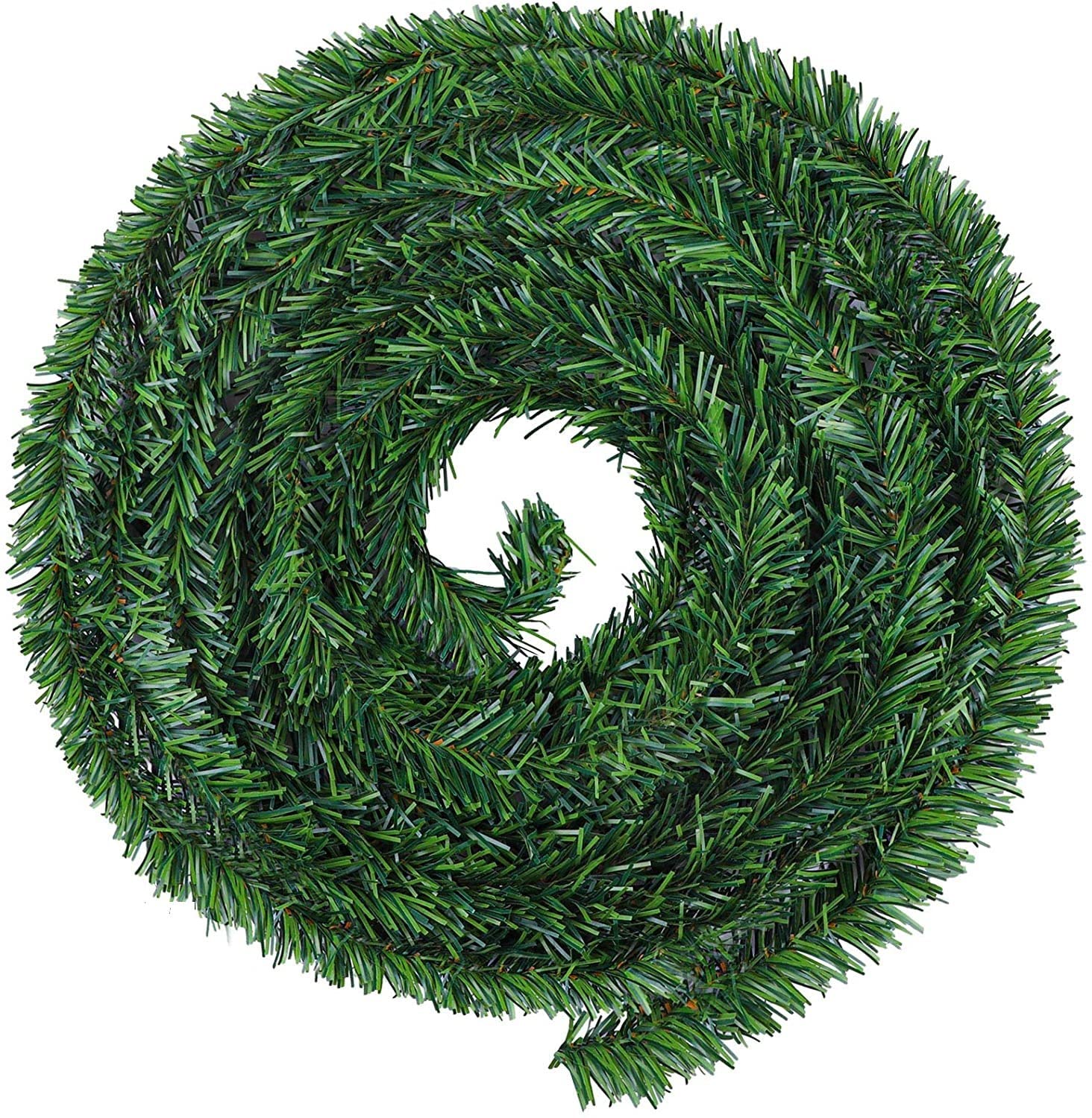 LATERN 33M Christmas Garland Decoration, Non-Lit Artificial Green Pine Garland Soft Holiday Garlands for Outdoor Indoor Christmas Wedding Party Wreaths Decorations (Width 7cm)