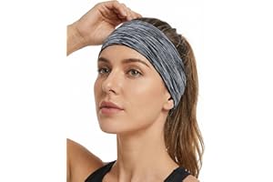 Men’s Double Headbands, Sweat Wicking Sport Sweatbands for Running, Yoga, Cycling, Non-Slip Fitness Gear