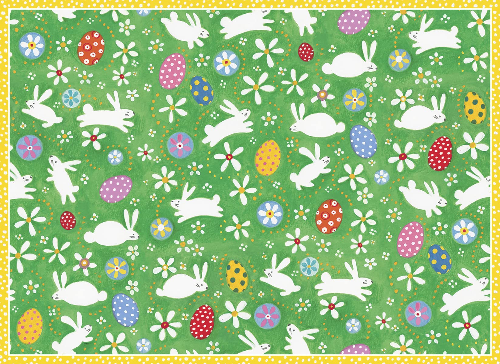 Caspari 5 Greeting Cards Notelets Blank & envelopes - Easter cards - Bunnies & Eggs - 10 x 15 cm closed
