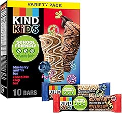 KIND Kids School Friendly Blueberry Muffin and Chocolate Chip Oat Bars Variety Pack, Tree Nut and Peanut Free, Gluten Free, M