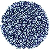 400Pcs Blue Evil Eye Beads for Jewelry Making 8mm Evil Eye Charms for Bracelet Making Handmade Resin Turkish Evil Eye Spacer Beads Charms Round Bead for Bracelets Necklace Earrings DIY Crafts