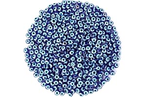 LESTP 400Pcs Blue Evil Eye Beads for Jewelry Making 8mm Evil Eye Charms for Bracelet Making Handmade Resin Turkish Evil Eye Spacer Beads Charms Round Bead for Bracelets Necklace Earrings DIY Crafts