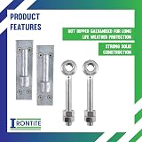 IRONTITE 2 Pack Heavy Duty Gate Hinges 12mm Pin Eye Bolts Black view 4