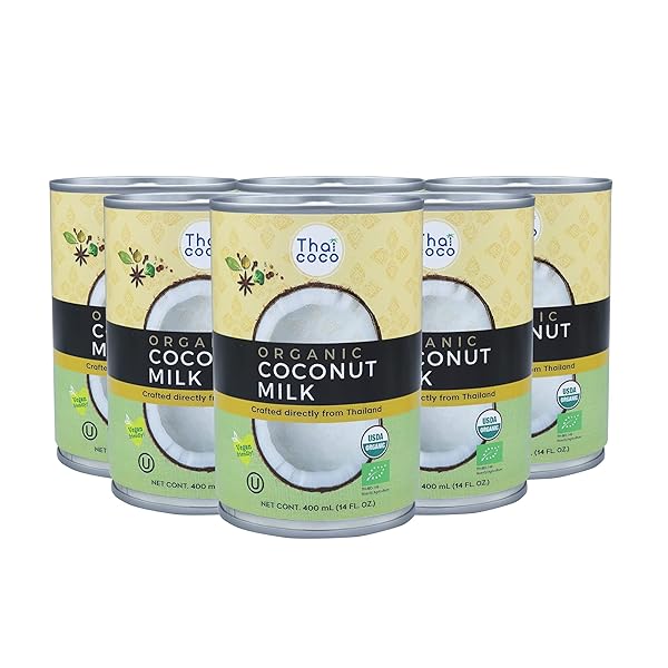 THAI COCO – ORGANIC COCONUT MILK FULL FAT UNSWEETENED – 14 FL. OZ. 6 PK