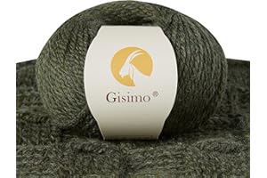 Gisimo 100% Merino Wool Yarn, 3-Ply Luxurious and Soft Yarn for Hand Knitting & Crocheting (Forest Green, 1Ball)