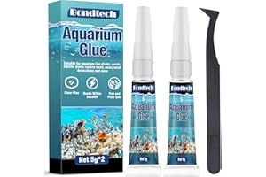 BONDTECH Aquarium Glue, Clear Reef Glue, Instant Coral Adhesive for Plants and Rocks, Mosses, Coral, Stone, Wood, Freshwater and Saltwater Aquascape (5g 2pack)