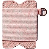 CHYIBIKA Slim Vertical Credit Card Holder for Men and Women- Minimalist Elastic Card Holder Wallet(Pink Lines)