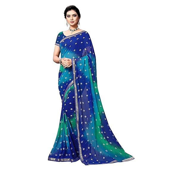 Womens Georgette Saree With Blouse Piece