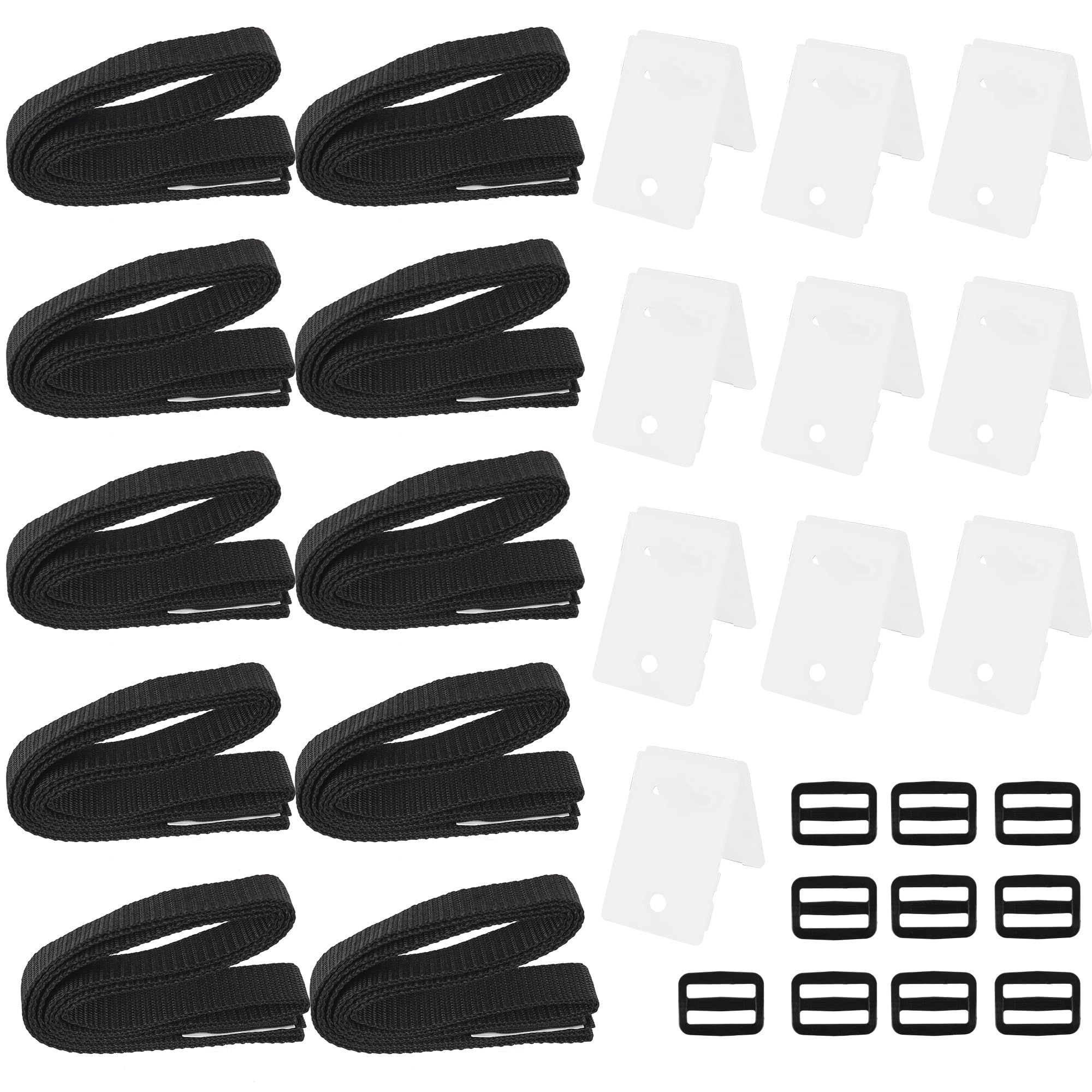Photo 1 of 30Pcs Pool Solar Cover Reel Attachment Straps Kit, Solar Cover Reel Straps and Clips Kit for Inground Swimming Pools Including 10 Nylon Straps with Tabs, 10 Cord Plates, 10 Buckles