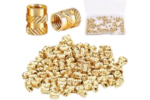 120 Pcs M3 Heat Set Inserts Threaded Insert 3D Printing Knurled Brass Nuts Female Thread Embedment Nut Kit for 3D Printing Pr