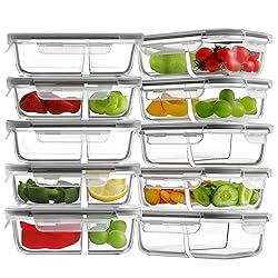 HOMBERKING 10 Pack Glass Meal Prep Containers 2