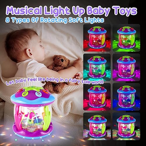 Baby Girl Toys 6-12 Months, Ocean Rotating Light Up Baby Toys 12