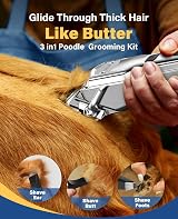 oneisall Dog Clippers 3 in 1 Grooming Kit, IPX7 Waterproof, Low Noise view 3