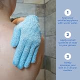 Fine Lines Blue Exfoliating Shower Gloves Mitt Dead Skin Remover Body Scrub Bath view 3