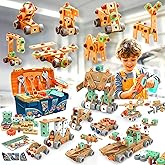 CZOALX 168PCS Kids Tool Set with Toy Drill & Toolbox, STEM Construction Building Toys, Toddler Tool Kit for Kids Boys Girls Ages 3-4-5-6-7-8, Pretend Play Design & Drill Set