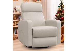 Korser Power Swivel Recliner Chairs for Adults, Electric Glider Rocking Chair Nursery, Glider Recliner Nursery Chair with Classified Side Pocket, Nursery Rocking Chairs with USB and Type-C Ports