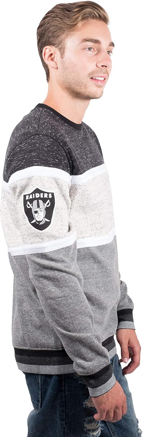 Ultra Game NFL Men's Fleece Sweatshirt Long Sleeve Shirt Block Stripe : Clothing