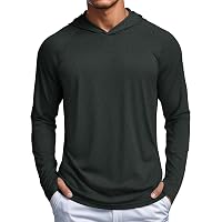 MAGCOMSEN Men's UPF 50+ Sun Protection Hooded Shirt - Long Sleeve Athletic Fishing & Outdoor Shirt