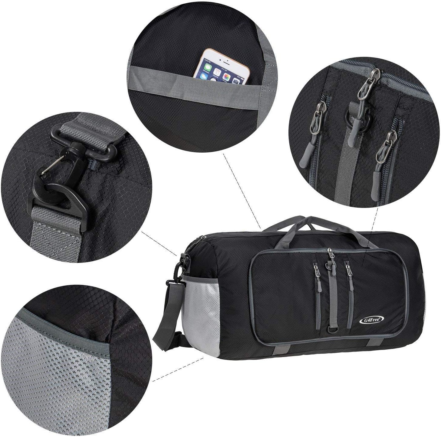G4Free 40L Foldable Travel Duffle Bag Lightweight Sports Backpack 22 Inch Luggage Tote Bag for Sports Gym Swimming - Image 4