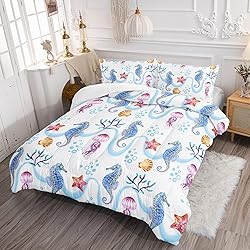 CVHOUSE Hippocampus Bedding Queen Size,Ocean
