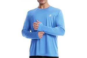 Roadbox Men's UPF 50+ UV Sun Protection Shirts, SPF Long Sleeve Lightweight Water Swim Rash Guard for Fishing Running Hiking