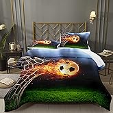 Bodhi Boys Sports Comforter Set Full,Soccer Bedding Set for Boys Teen Kids,Teen Boy Bedding Set with Matching Pillowcases,Football Comforter Set Full Size