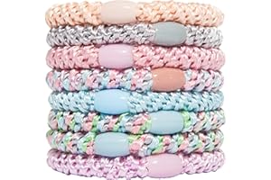 L. Erickson Grab & Go Pony - Tutu - 8 Pack Ponytail Holder Hair Ties - Mixed Colors