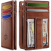 Zitahli Magnetic Closure Slim Wallet- Front Pocket Wallet for Men, 12+ Card Capacity ID Window | Money Clip Gifts for Him