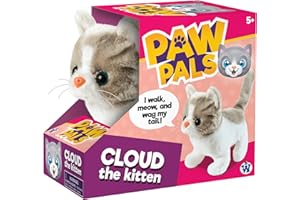 Westminster, Inc. Cloud the Kitten - Cute, Cuddly, Plush Battery Operated Cat Toy Walks, Wiggles, and Meows with Sound