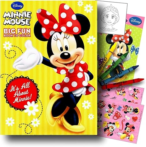 Amazon Com Minnie Mouse Libro Para Colorear Con Pegatinas Lapices De Colores Y Libro De Actividades Para Colorear Con 1 Etiqueta Gww Para Colorear Con Licencia Separada Kitchen Dining