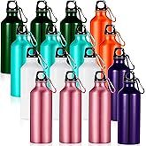 Gandeer 16 Pcs Aluminum Water Bottle Bulk 17 oz Reusable Backpacking Leak Proof Water Bottles with Buckle and Twist Cap for Camping Sports Travel