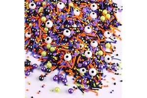 COBAKEY Halloween Sprinkles for Cake Decorating 7ounce, Eyeball Sprinkles for Halloween Party, Sugar Pearl Sprinkles for Cupcake Toppers, Cookie, Ice Cream Decorations Celebrations